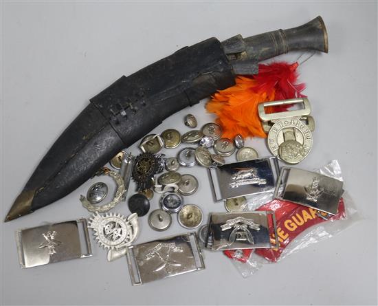 A Kukri and other military items